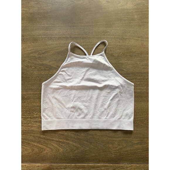 Fabletics Tops - Fabletics Women Large Lilac Cropped Workout Tank Stretch Athletic